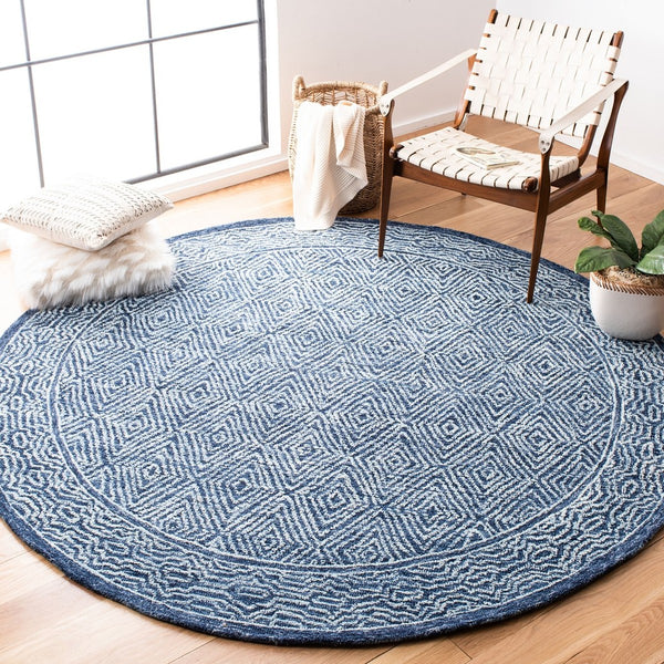 Capri 217 Hand Tufted 100% Wool Pile  Rug Navy 100% Wool Pile CPR217N-9