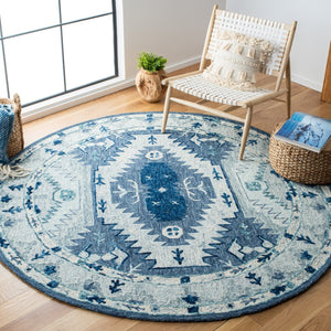 Capri 218 Hand Tufted 100% Wool Pile  Rug Blue / Grey 100% Wool Pile CPR218M-9