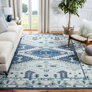 Capri 218 Hand Tufted 100% Wool Pile  Rug Blue / Grey 100% Wool Pile CPR218M-9