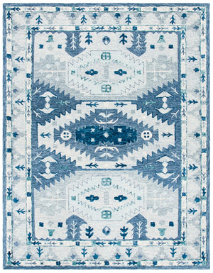 Capri 218 Hand Tufted 100% Wool Pile  Rug Blue / Grey 100% Wool Pile CPR218M-9