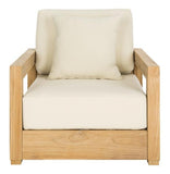 Montford Armchair Teak Natural Beige Wood Polyester Couture