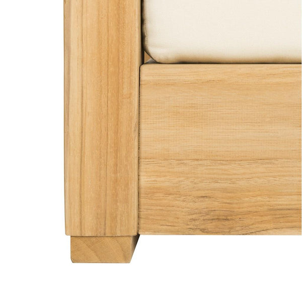 Safavieh Montford Armchair Teak Natural Beige Wood Polyester Couture CPT1000A 889048396135