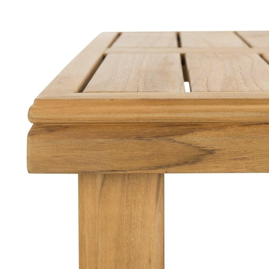 Safavieh Montford End Table Teak Natural Beige Wood Polyester Couture CPT1002A 889048396159