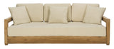 Safavieh Montford Sofa Teak 3 Seat Natural Beige Wood Polyester Couture CPT1004A 889048396173