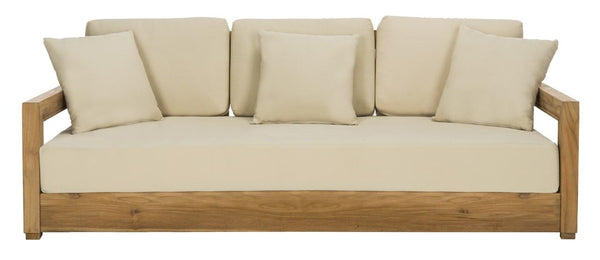 Montford Teak 3-Seat Bench Casing - Stylish Upholstered Design for Enhanced Outdoor Comfort