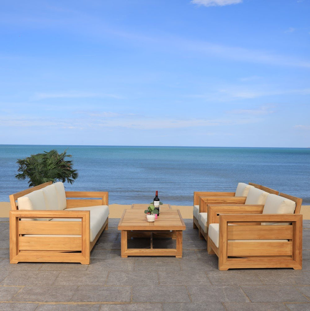 Safavieh Guadeloupe Outdoor Club Chair in Natural and White CPT1007A 889048696822