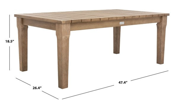 Martinique Eucalyptus Wood Patio Coffee Table - Stylish, Durable, Perfect for Outdoor Relaxation!