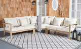 Safavieh Santa Cruz Patio Sectional Sofa Natural / Beige Wood / Metal CPT1015B-3BX