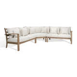 Safavieh Santa Cruz Patio Sectional Sofa Natural / Beige Wood / Metal CPT1015B-3BX