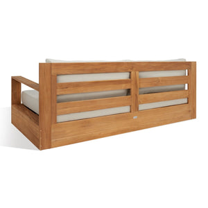 Safavieh Kauai Brazilian Teak Patio Sofa Natural / Beige Wood / Fabric / Foam CPT1041A-2BX