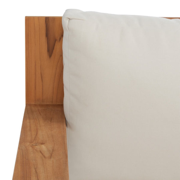 Safavieh Kauai Brazilian Teak Patio Sofa Natural / Beige Wood / Fabric / Foam CPT1041A-2BX