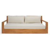 Safavieh Kauai Brazilian Teak Patio Sofa Natural / Beige Wood / Fabric / Foam CPT1041A-2BX
