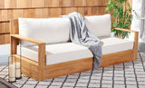 Safavieh Kauai Brazilian Teak Patio Sofa Natural / Beige Wood / Fabric / Foam CPT1041A-2BX