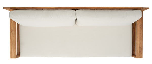 Safavieh Kauai Brazilian Teak Patio Sofa Natural / Beige Wood / Fabric / Foam CPT1041A-2BX