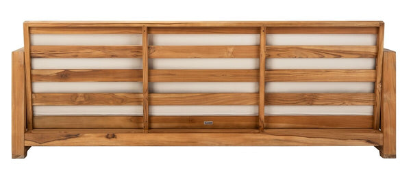 Safavieh Molokai Brazilian Teak Patio Sofa Natural / Beige Wood / Fabric / Foam CPT1044A