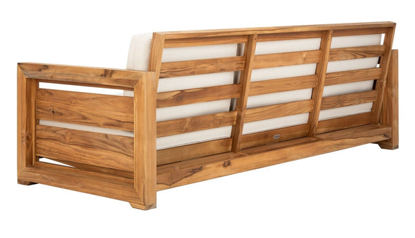 Safavieh Molokai Brazilian Teak Patio Sofa Natural / Beige Wood / Fabric / Foam CPT1044A