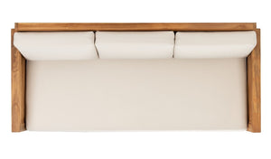 Safavieh Molokai Brazilian Teak Patio Sofa Natural / Beige Wood / Fabric / Foam CPT1044A