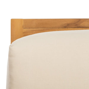 Safavieh Andros Brazilian Teak Patio Chair Natural / Beige Wood / Metal / Fabric / Foam CPT1045A