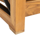 Safavieh Andros Brazilian Teak Patio Chair Natural / Beige Wood / Metal / Fabric / Foam CPT1045A