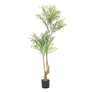 Purling 6' x 2.5' Artificial Heavenly Bamboo Nandina Tree, Green Noble House