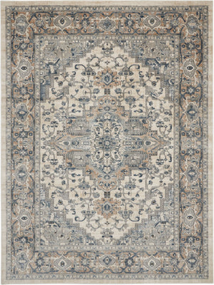 Nourison Concerto CNC05 Farmhouse Machine Made Power-loomed Indoor only Area Rug Ivory/Grey 10' x 14' 99446077844