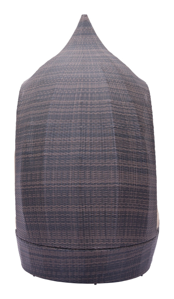 Zuo Modern Majorca 100% Olefin, Polyethylene, Aluminum Modern Commercial Grade Daybed Brown, Beige 100% Olefin, Polyethylene, Aluminum