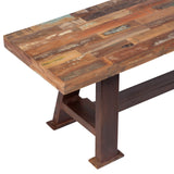 Porter Designs Brooklyn Eco-Friendly Reclaimed Wood Reclaimed Dining Bench Multicolored 07-114-13-5295-KIT