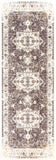 Crescendo CRC-1010 Traditional Polyester Rug CRC1010-3392 Dark Brown, Charcoal, Khaki, Silver Gray, Camel, Beige 100% Polyester 3'3" x 9'2"