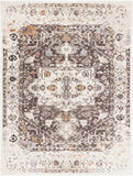 Crescendo CRC-1010 Traditional Polyester Rug CRC1010-7101010 Dark Brown, Charcoal, Khaki, Silver Gray, Camel, Beige 100% Polyester 7'10" x 10'10"