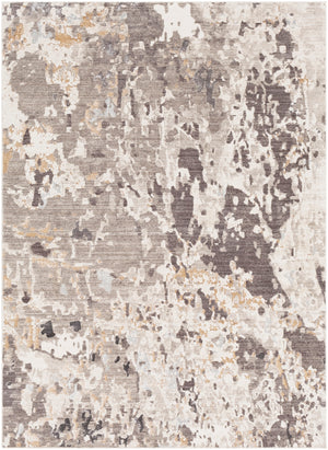 Crescendo CRC-1011 Modern Polyester Rug CRC1011-9131 Camel, Dark Brown, Khaki, Silver Gray 100% Polyester 9' x 13'1"