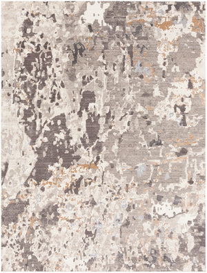 Crescendo CRC-1011 Modern Polyester Rug CRC1011-7101010 Camel, Dark Brown, Khaki, Silver Gray 100% Polyester 7'10" x 10'10"