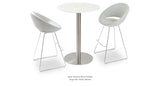 Crescent Wire Stools Set: Two Crescent Wire Stool Wool Tango Bar Table