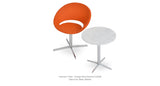 Diana End Table Set: Crescent Four Star Swivel Chair Orange Wool and Diana End Table Marble
