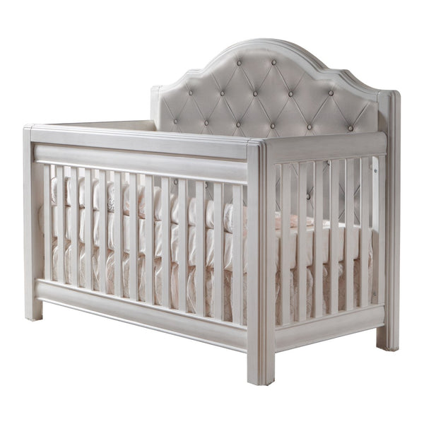 Pali Cristallo Forever Crib - Vinyl Panel Vintage White Acacia, Poplar and Birch Veneer 2202-VW