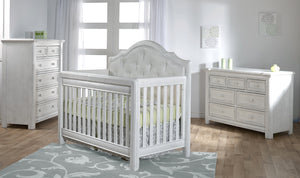 Cristallo Forever Crib - Luxurious 4-in-1 Convertible Design with Eco-Friendly Vinyl Panel