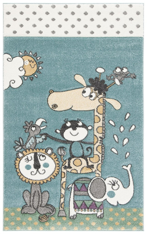 Safavieh Carousel Kids 185 Power Loomed %100 PP FRISEE Kids Rug CRK185A-5SQ