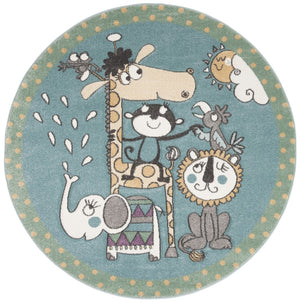 Safavieh Carousel Kids 185 Power Loomed %100 PP FRISEE Kids Rug CRK185A-5SQ