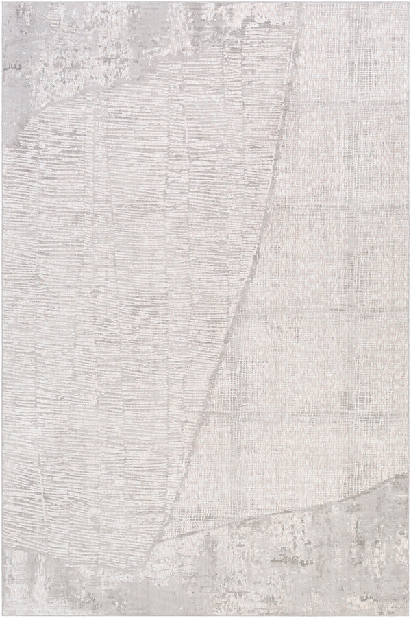 Carmel CRL-2301 Modern Polyester Rug CRL2301-6796 Light Gray, White, Taupe, Medium Gray, Ivory 100% Polyester 6'7" x 9'6"
