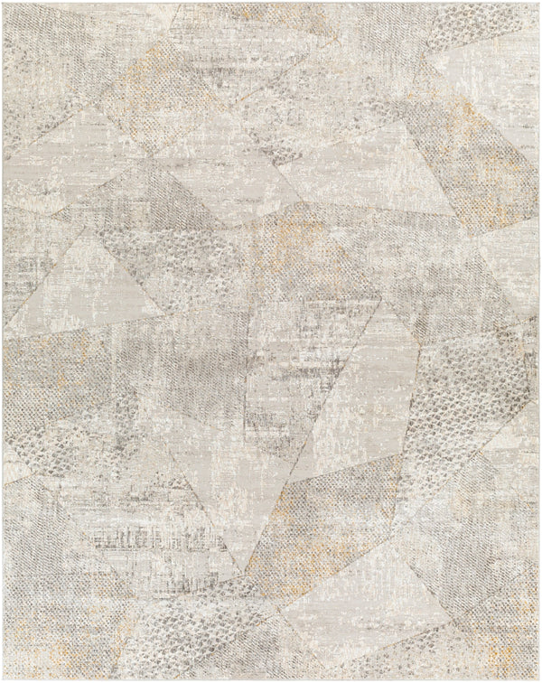 Carmel CRL-2303 Modern Polyester Rug CRL2303-71010 Ivory, Light Gray, Medium Gray, Taupe, White 100% Polyester 7'10" x 10'