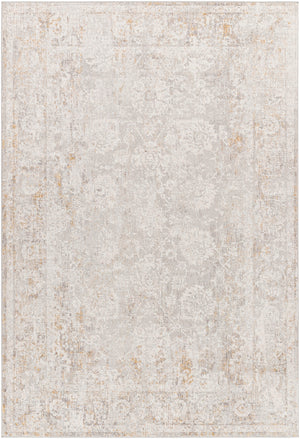 Carmel CRL-2305 Traditional Polyester Rug CRL2305-912 Light Gray, White, Taupe, Mustard, Camel, Medium Gray 100% Polyester 9' x 12'