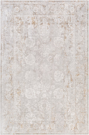 Carmel CRL-2305 Traditional Polyester Rug CRL2305-6796 Light Gray, White, Taupe, Mustard, Camel, Medium Gray 100% Polyester 6'7" x 9'6"