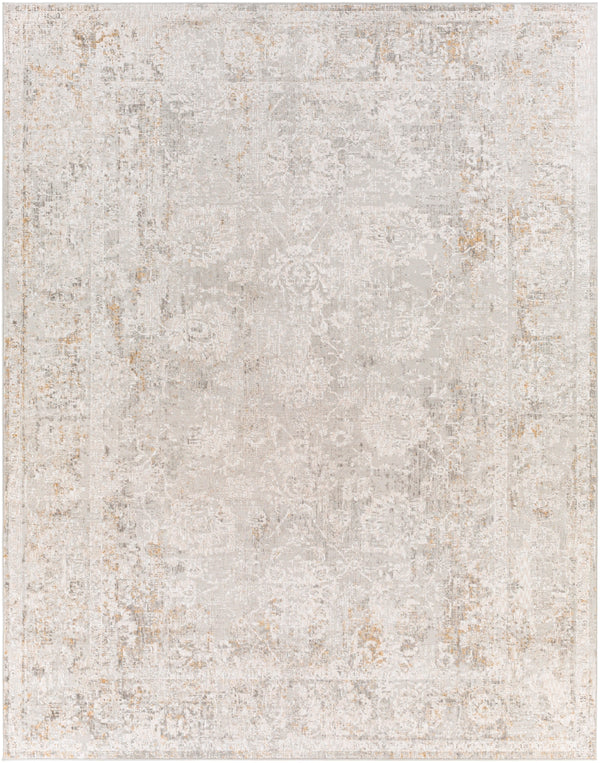 Carmel CRL-2305 Traditional Polyester Rug CRL2305-71010 Light Gray, White, Taupe, Mustard, Camel, Medium Gray 100% Polyester 7'10" x 10'