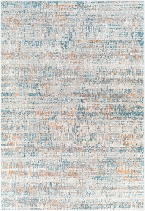 Carmel CRL-2308 Modern Polyester Rug CRL2308-573 Light Gray, White, Taupe, Mustard, Camel, Aqua 100% Polyester 5' x 7'3"