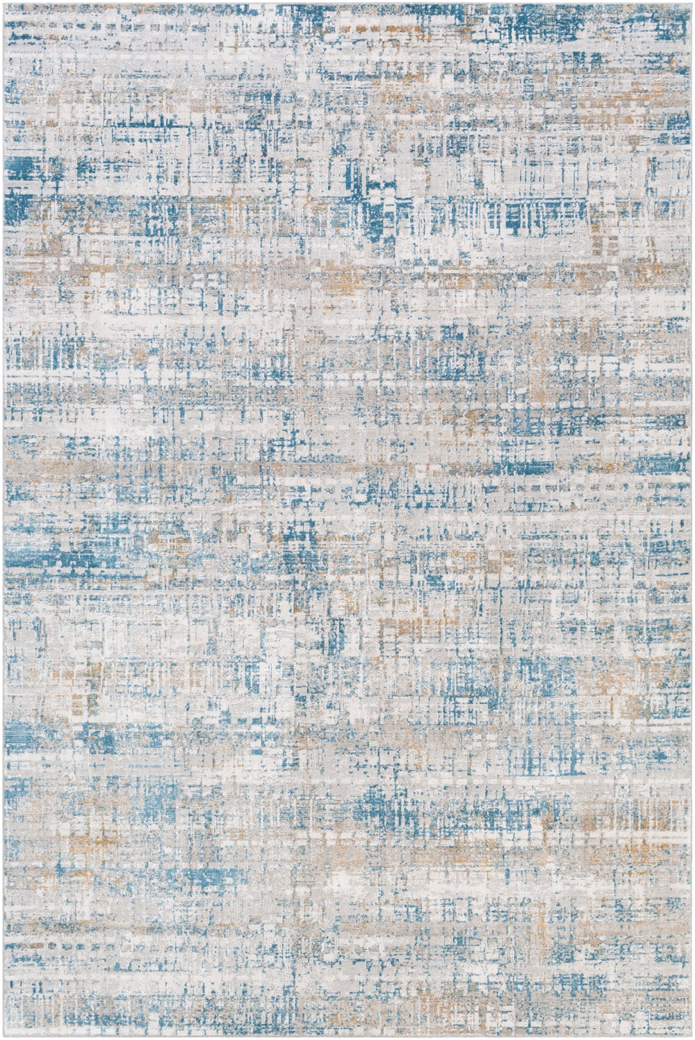 Carmel CRL-2308 Modern Polyester Rug CRL2308-912 Light Gray, White, Taupe, Mustard, Camel, Aqua 100% Polyester 9' x 12'