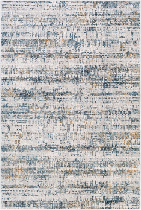 Carmel CRL-2309 Modern Polyester Rug CRL2309-912 Light Gray, White, Taupe, Mustard, Camel, Aqua, Navy 100% Polyester 9' x 12'