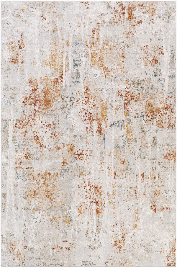 Carmel CRL-2311 Modern Polyester Rug CRL2311-6796 Light Gray, White, Taupe, Mustard, Camel, Aqua, Clay 100% Polyester 6'7" x 9'6"