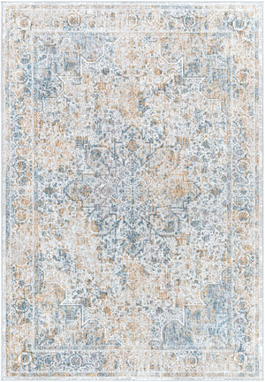 Carmel CRL-2312 Traditional Polyester Rug CRL2312-912 Taupe, Aqua, Navy, Mustard, Light Gray, White, Camel 100% Polyester 9' x 12'