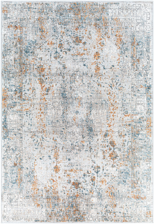 Carmel CRL-2317 Traditional Polyester Rug CRL2317-573 Taupe, Light Gray, Aqua, Mustard, White, Navy, Camel, Clay 100% Polyester 5' x 7'3"