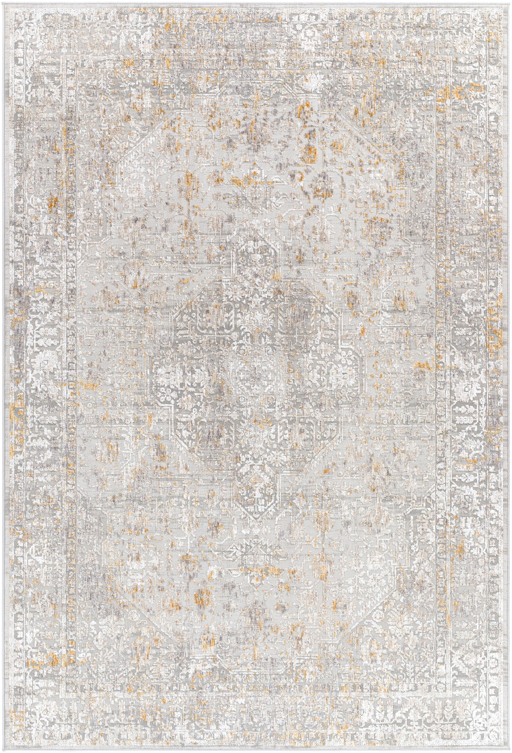 Carmel CRL-2318 Traditional Polyester Rug CRL2318-912 Taupe, Light Gray, Mustard, White, Camel 100% Polyester 9' x 12'