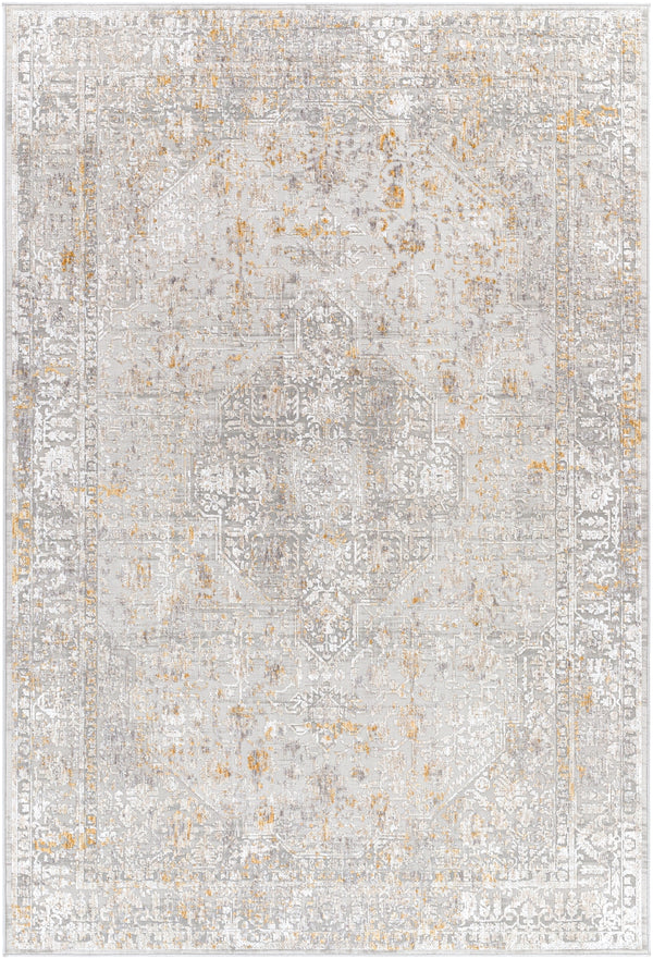 Carmel CRL-2318 Traditional Polyester Rug CRL2318-912 Taupe, Light Gray, Mustard, White, Camel 100% Polyester 9' x 12'